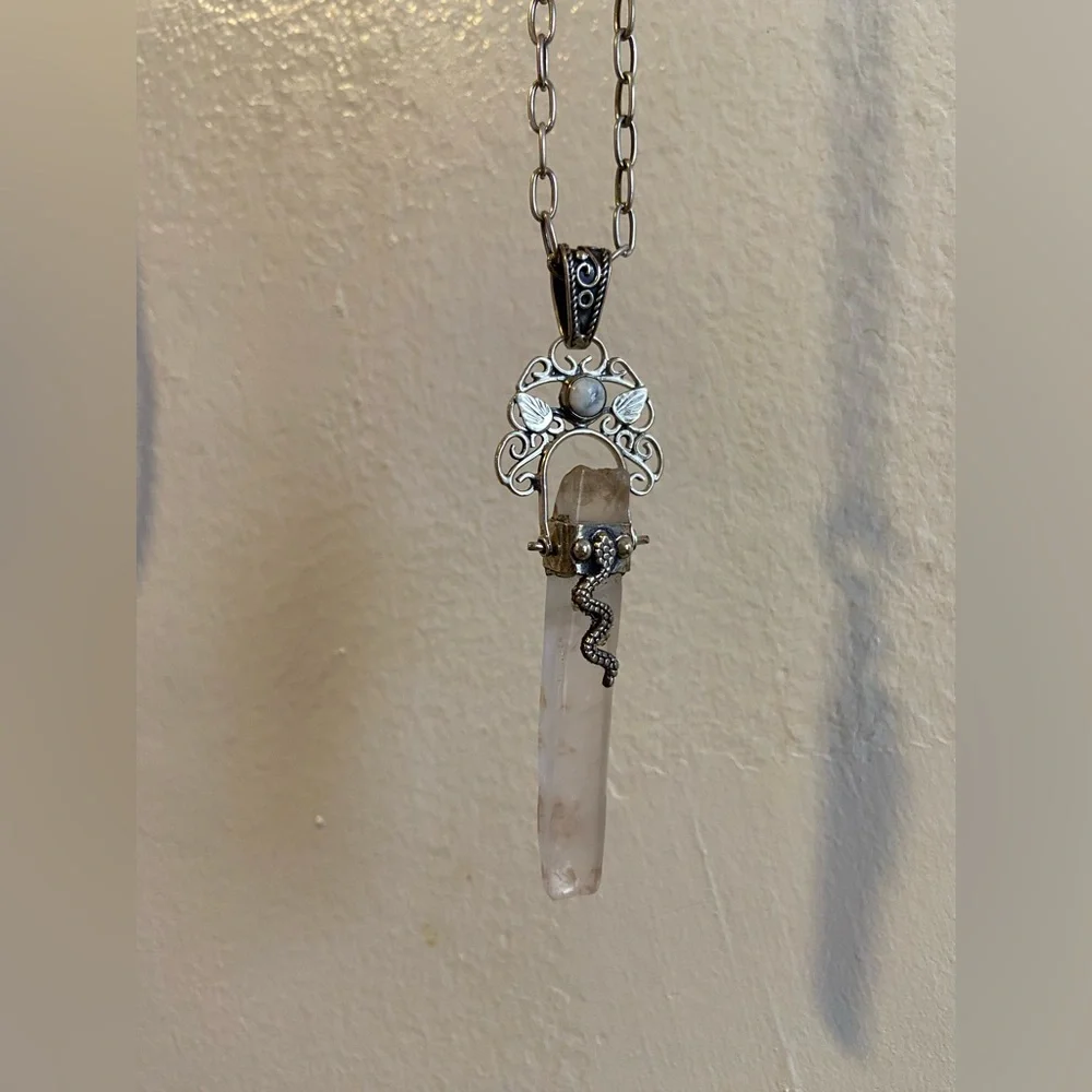 Vintage rose quartz pendant - Picture 1 of 4